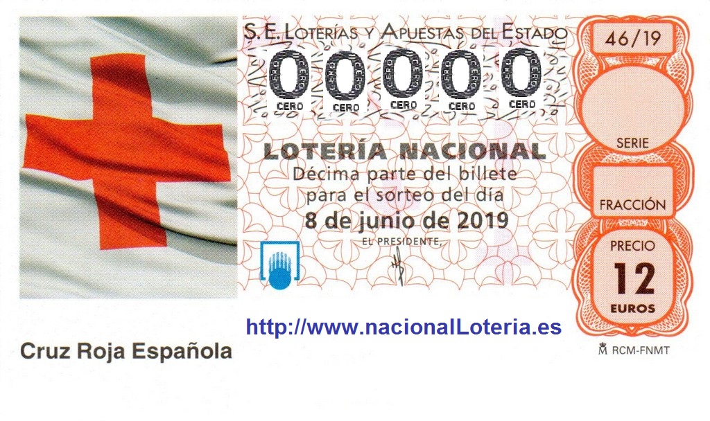 Sorteo Cruz Roja la Lotería Nacional 2019