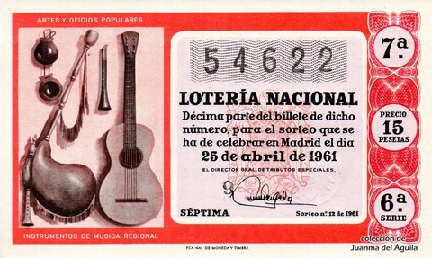 Décimo de Lotería 1961 / 12