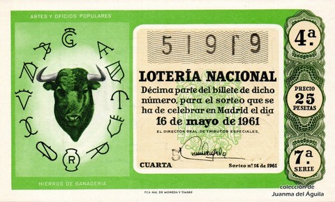 Décimo de Lotería 1961 / 14