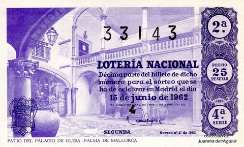 Décimo de Lotería 1962 / 17