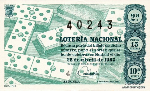 Décimo de Lotería 1963 / 12