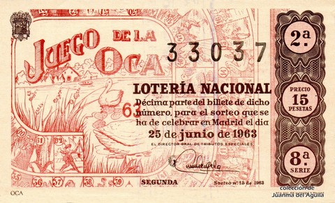 Décimo de Lotería Nacional de 1963 Sorteo 18 - OCA