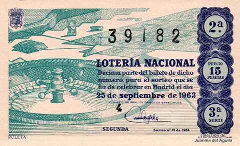 Décimo de Lotería 1963 / 27