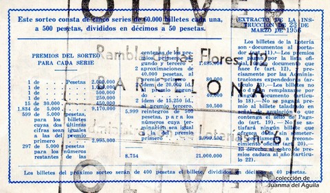 Reverso décimo de Lotería 1964 / 4