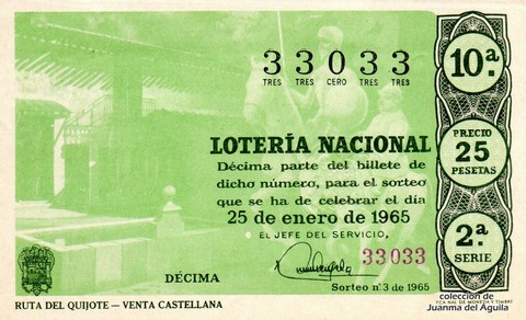Décimo de Lotería 1965 / 3