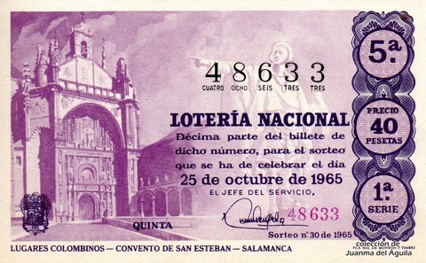 Décimo de Lotería 1965 / 30