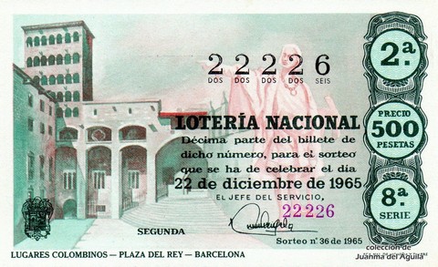 Décimo de Lotería 1965 / 36