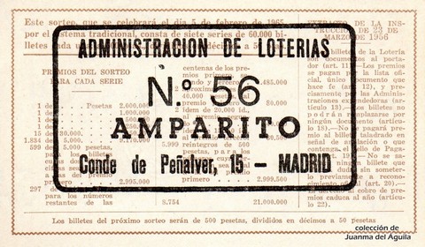 Reverso décimo de Lotería 1965 / 4