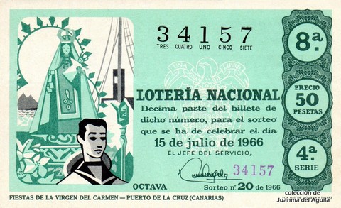 Décimo de Lotería 1966 / 20