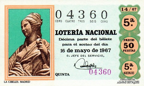 Décimo de Lotería 1967 / 14