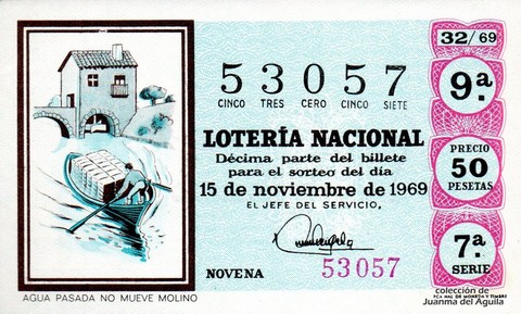 Décimo de Lotería 1969 / 32