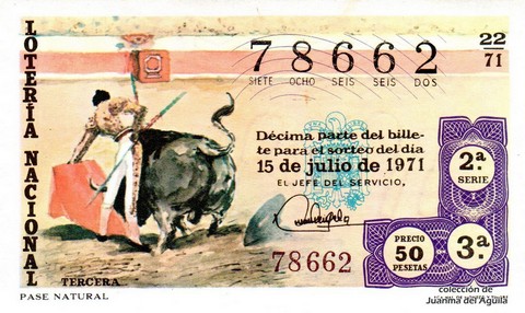 Décimo de Lotería 1971 / 22