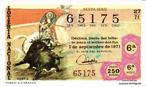Décimo de Lotería 1971 / 27