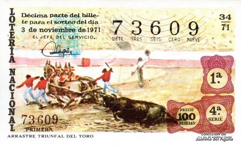 Décimo de Lotería 1971 / 34