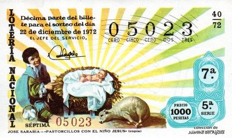 Décimo de Lotería 1972 / 40