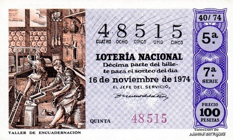 Décimo de Lotería 1974 / 40