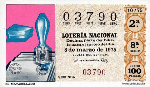 Décimo de Lotería 1975 / 10