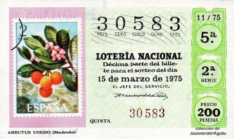 Décimo de Lotería 1975 / 11