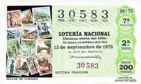 Décimo de Lotería 1975 / 36