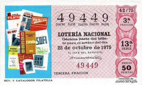 Décimo de Lotería 1975 / 42