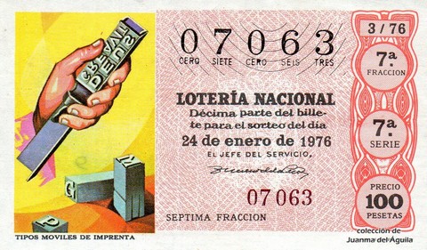 Décimo de Lotería 1976 / 3