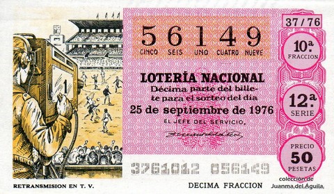 Décimo de Lotería 1976 / 37