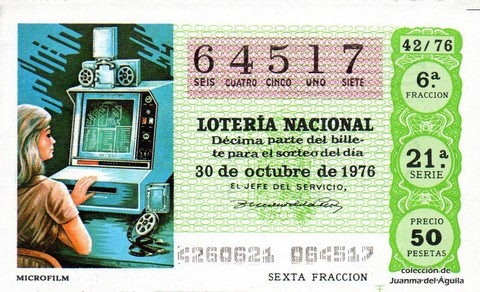 Décimo de Lotería 1976 / 42