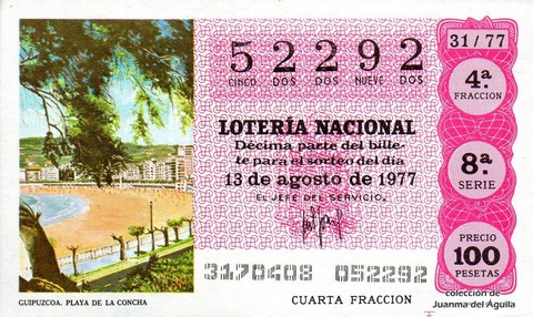 Décimo de Lotería 1977 / 31