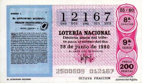 Décimo de Lotería 1980 / 25