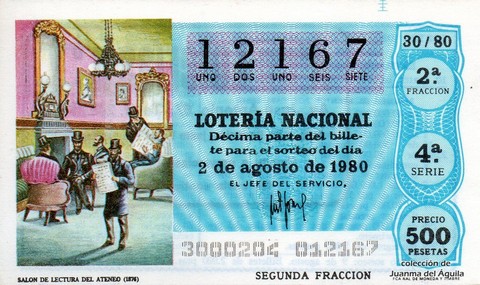 Décimo de Lotería 1980 / 30