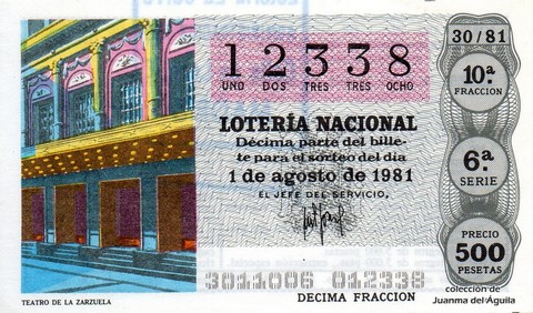 Décimo de Lotería 1981 / 30