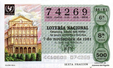 Décimo de Lotería 1981 / 44
