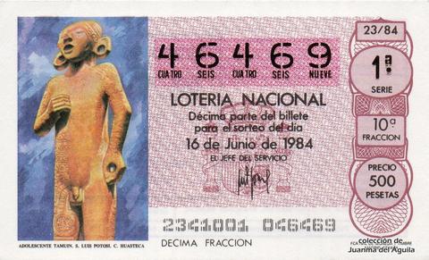 Décimo de Lotería 1984 / 23