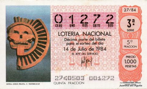 Décimo de Lotería 1984 / 27