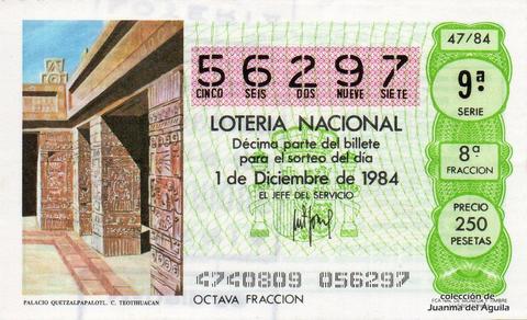 Décimo de Lotería 1984 / 47