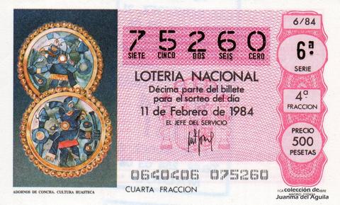 Décimo de Lotería 1984 / 6