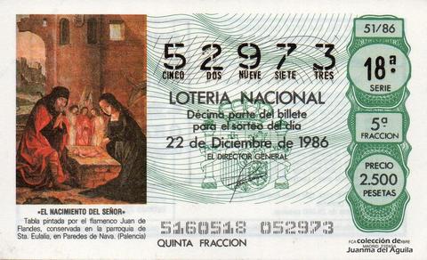 Décimo de Lotería 1986 / 51