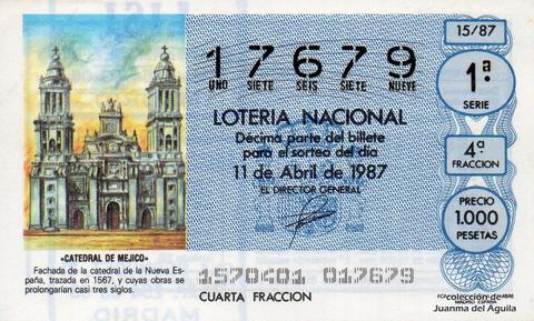 Décimo de Lotería 1987 / 15