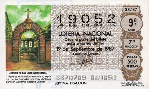 Décimo de Lotería 1987 / 38