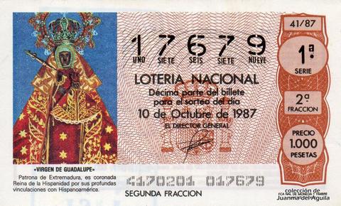 Décimo de Lotería 1987 / 41