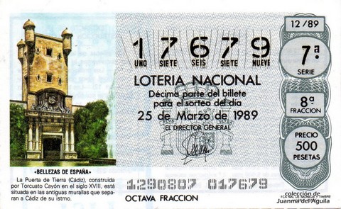 Décimo de Lotería 1989 / 12