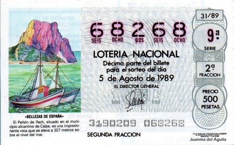 Décimo de Lotería 1989 / 31