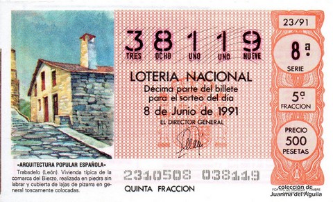 Décimo de Lotería 1991 / 23