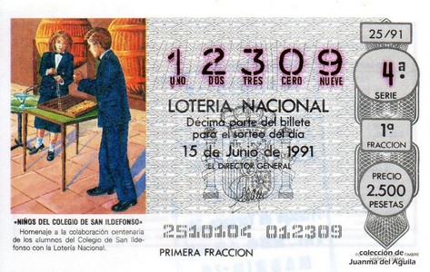 Décimo de Lotería 1991 / 25