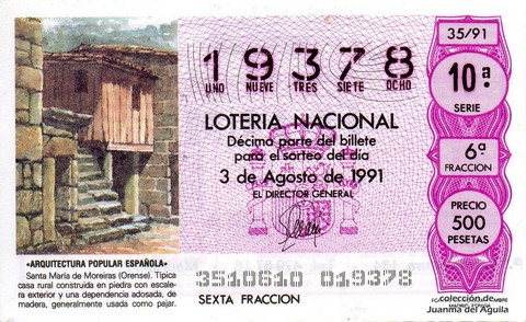 Décimo de Lotería 1991 / 35