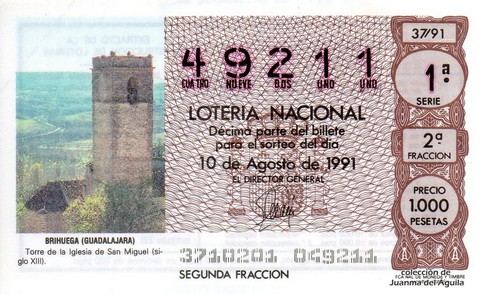 Décimo de Lotería 1991 / 37