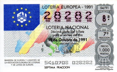 Décimo de Lotería 1991 / 54