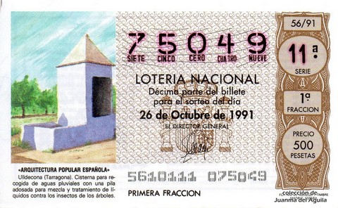 Décimo de Lotería 1991 / 56
