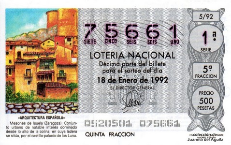 Décimo de Lotería 1992 / 5