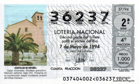 Décimo de Lotería 1994 / 37